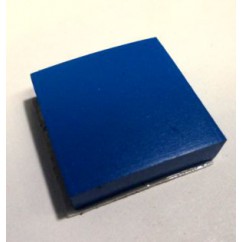 1" Square Rubber Pad With Adhesive Backing - BLUE